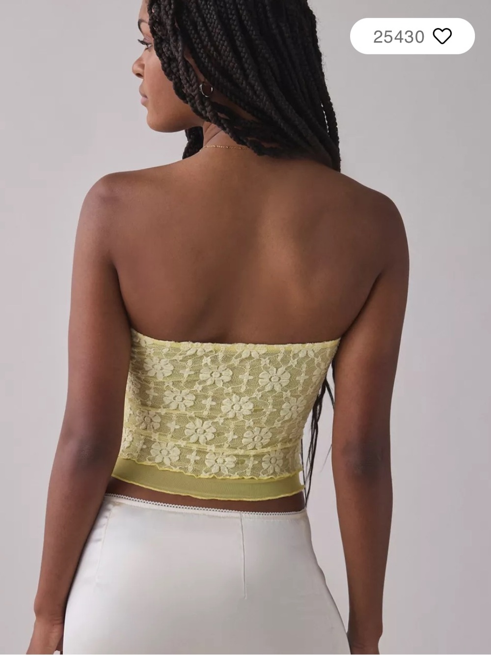 NEW Urban Floral Lace Tube Top Yellow L - Picture 3 of 9